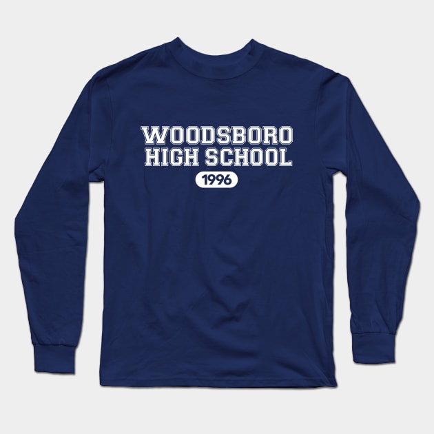 Woodsboro High School (White Variant) Long Sleeve T-Shirt by ATBPublishing